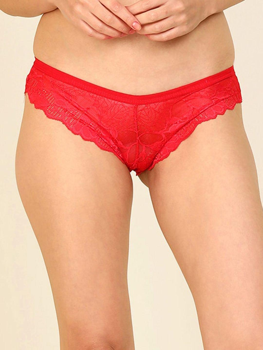 arousy women low-rise self-design lace hipster briefs