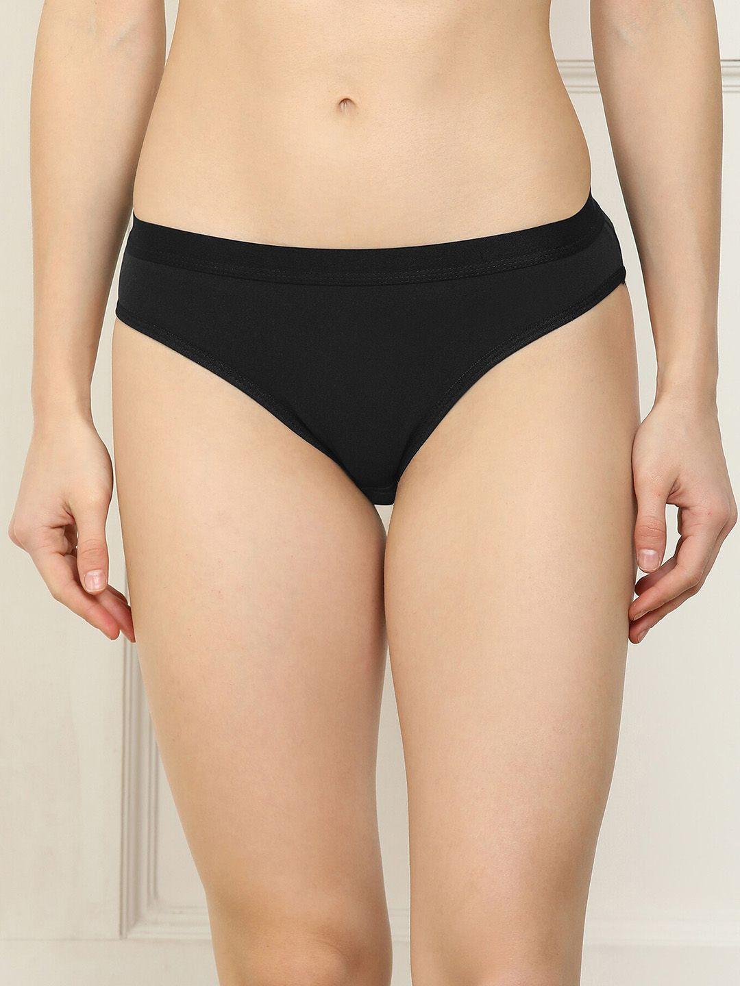 arousy women solid pure cotton mid-rise hipster briefs