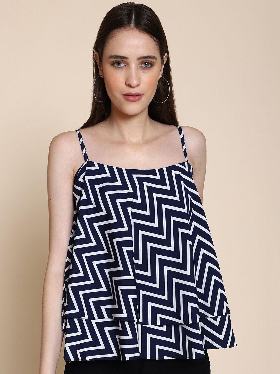 arpora geometric print crepe a-line top