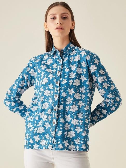 arras blue full sleeves shirt