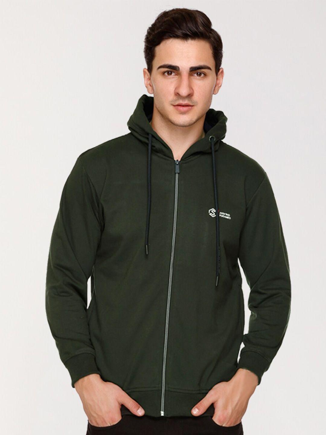 array hooded cotton front open sweatshirt