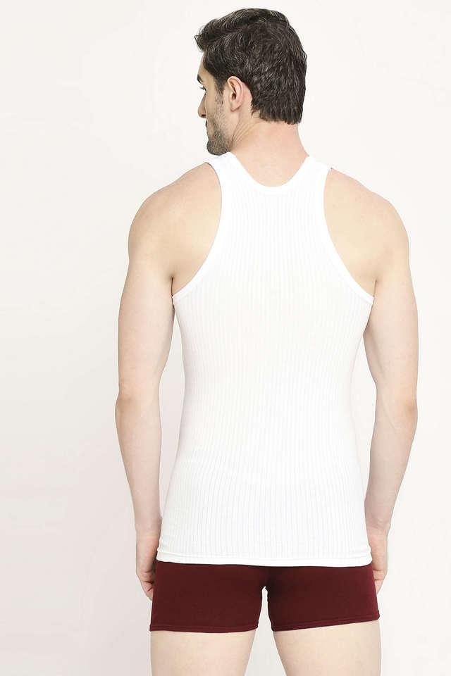 array solid white soft combed cotton vest for men (pack of 4, 80cm)