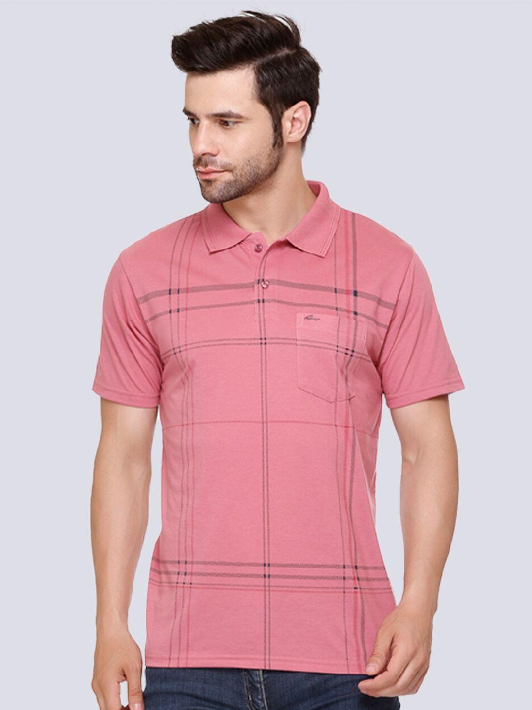 array striped polo collar cotton t-shirt