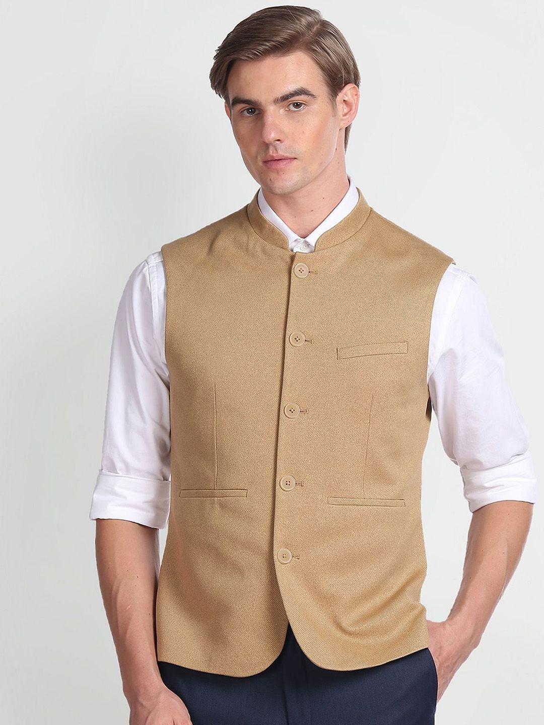 arrow-mandarin-collar-woven-slim-fit-nehru-jacket