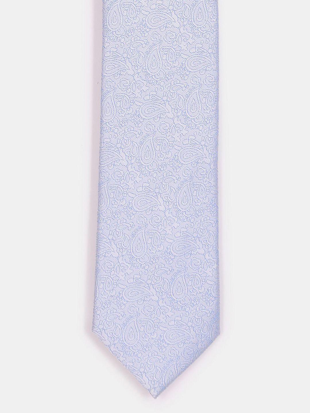 arrow men blue & white woven design broad tie