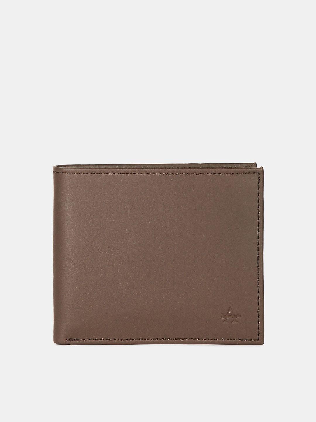 arrow men brown leather two fold wallet
