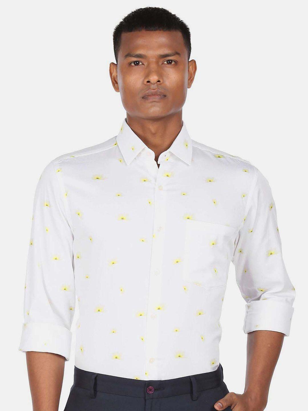 arrow men floral printed formal pure cotton shirt