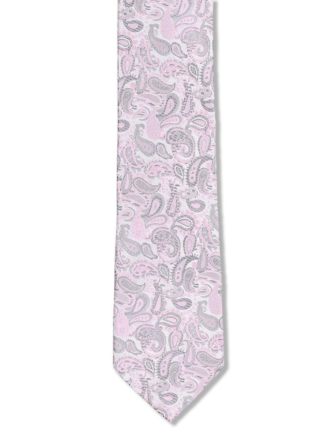 arrow men grey & pink paisley printed skinny tie
