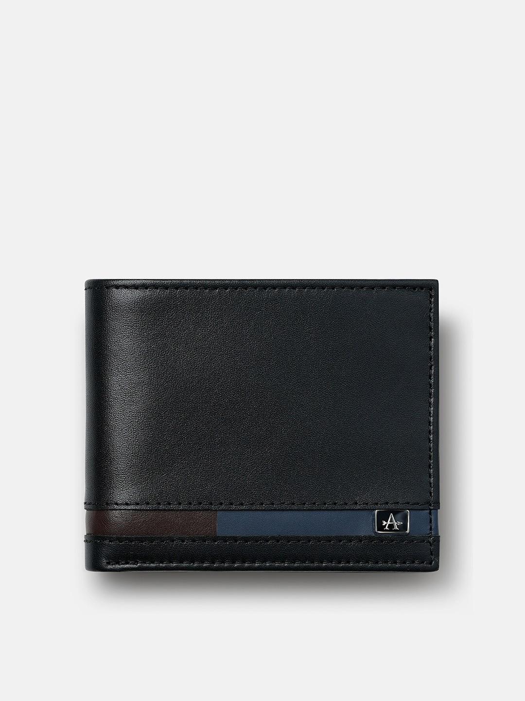 arrow men leather two fold wallet
