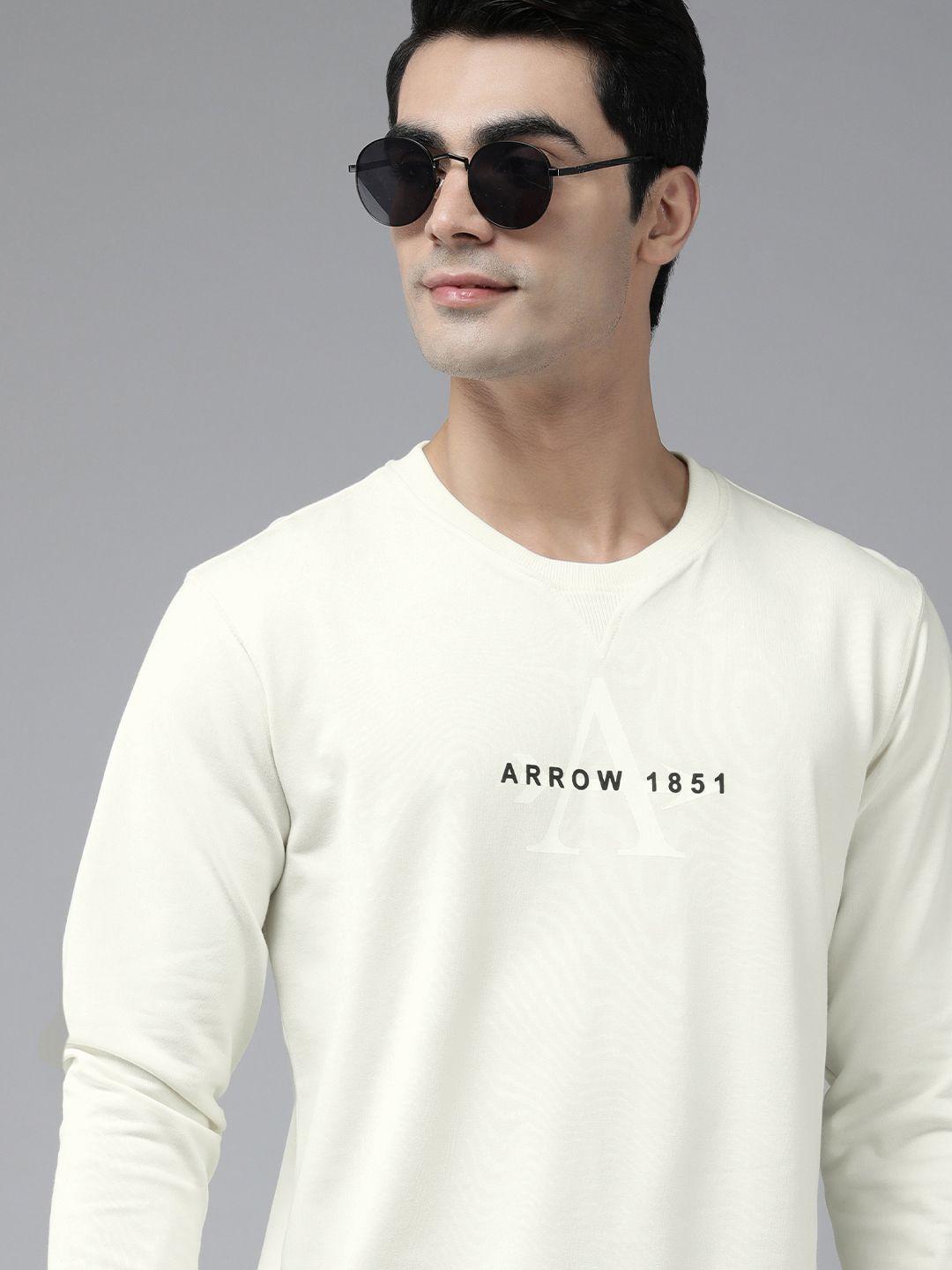 arrow men off white brand logo print sweatshirt