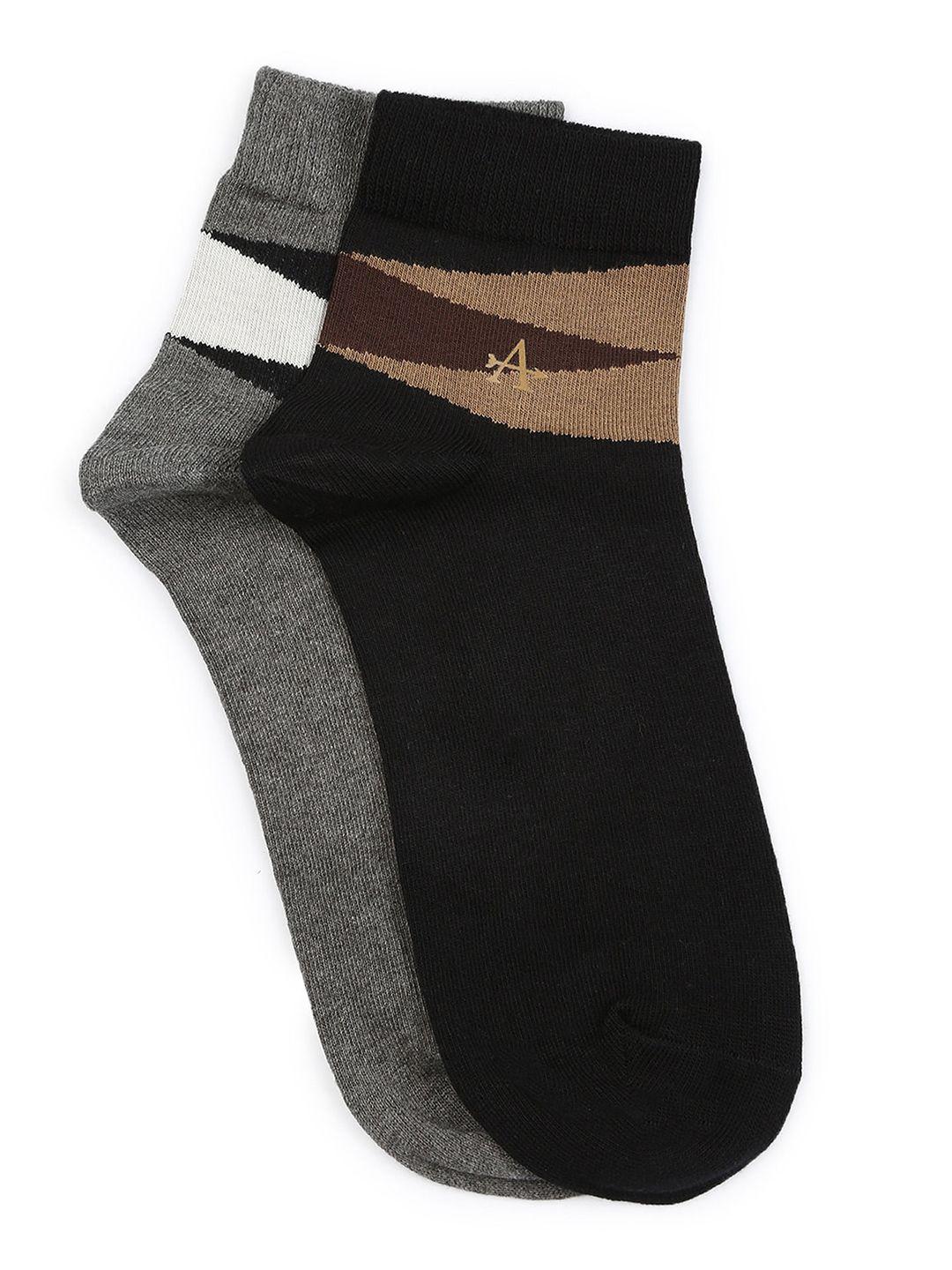 arrow men pack of 2 colorblocked pure cotton ankle-length socks