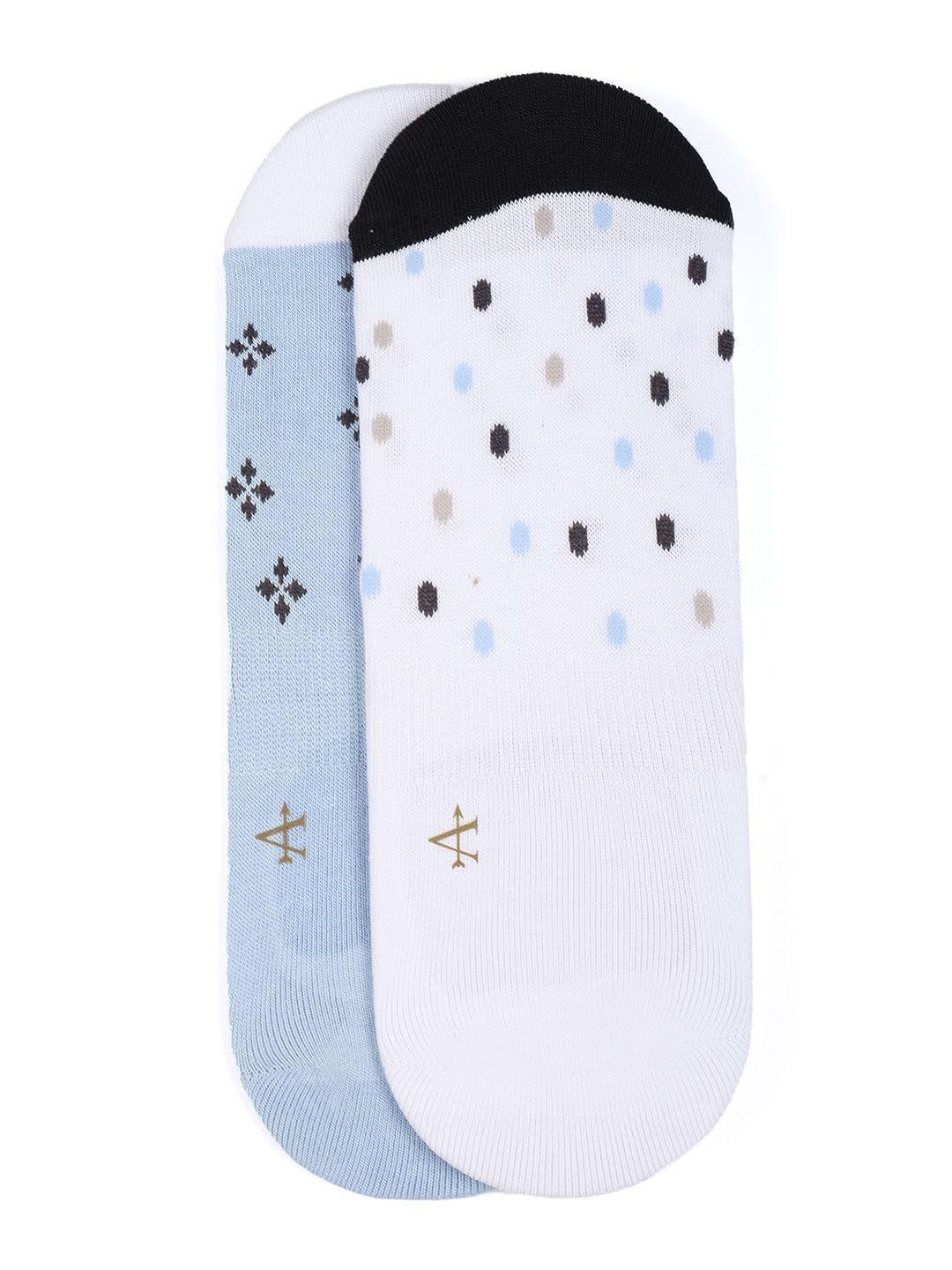 arrow men pack of 2 patterned cotton breathable shoe liners socks