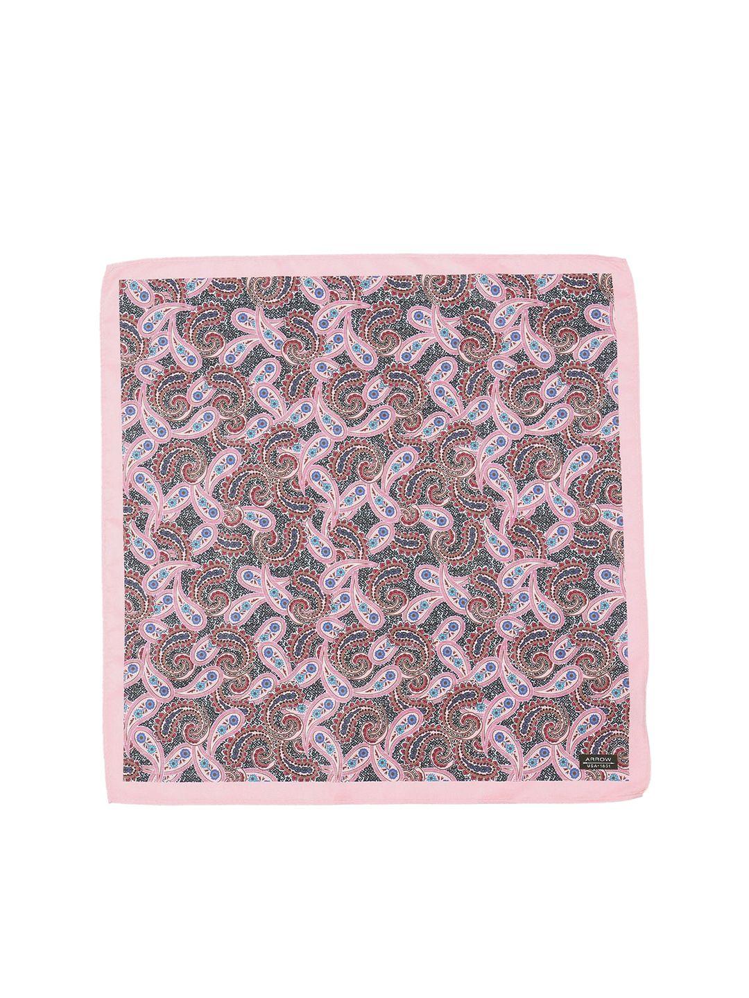arrow men pink paisley printed pocket square