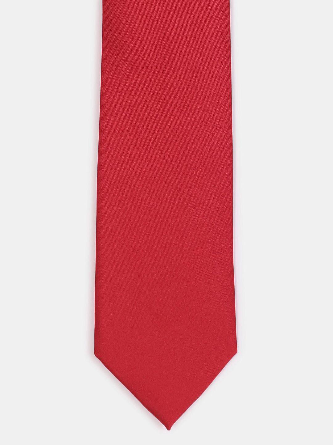 arrow men red solid broad tie