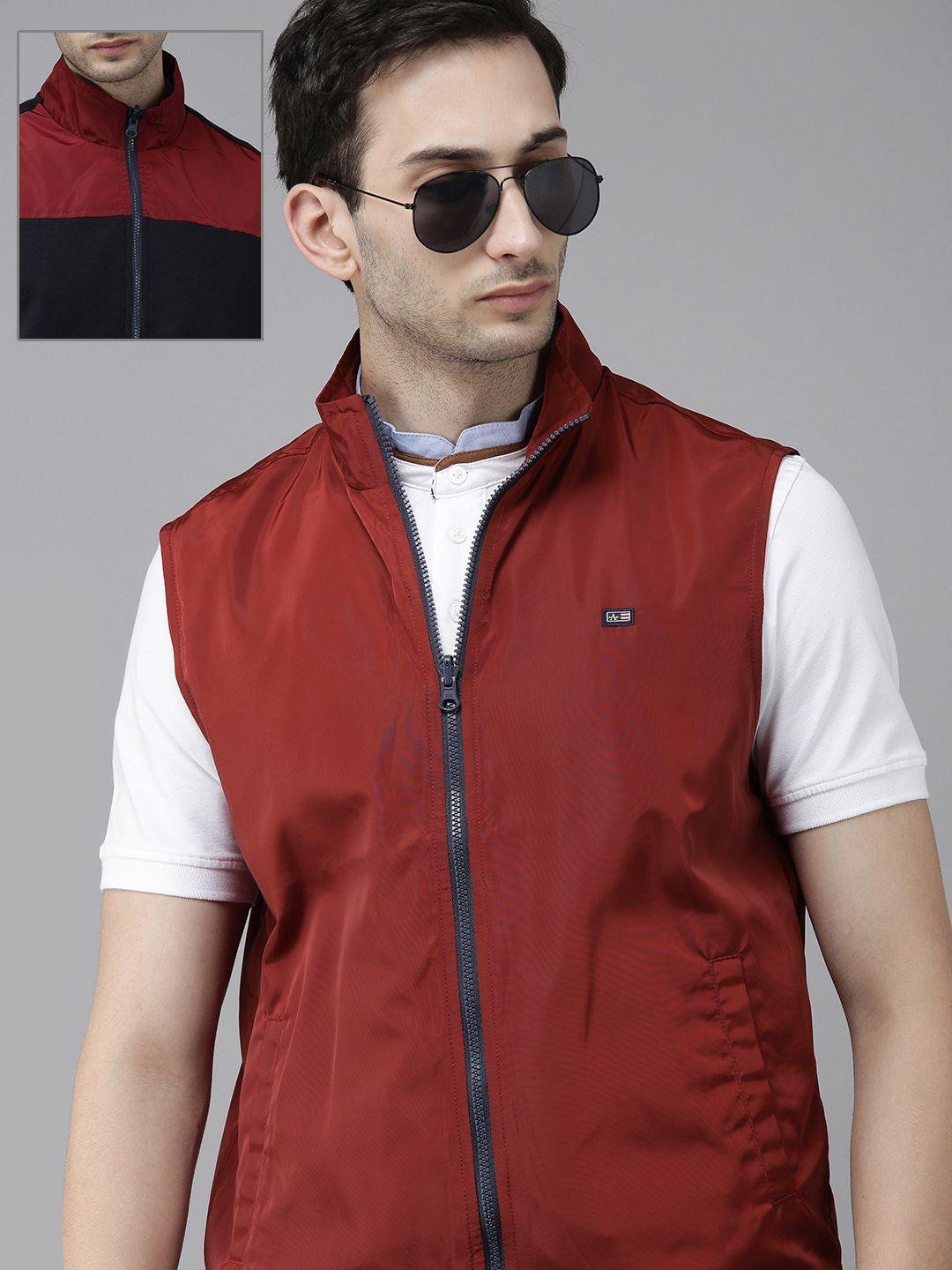 arrow-men-red-solid-sleeveless-reversible-bomber-jacket