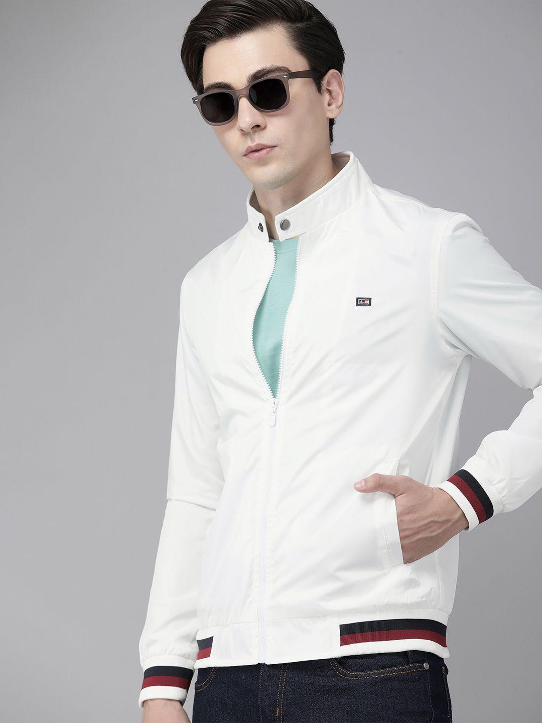 arrow-men-white-solid-stand-collar-bomber-jacket