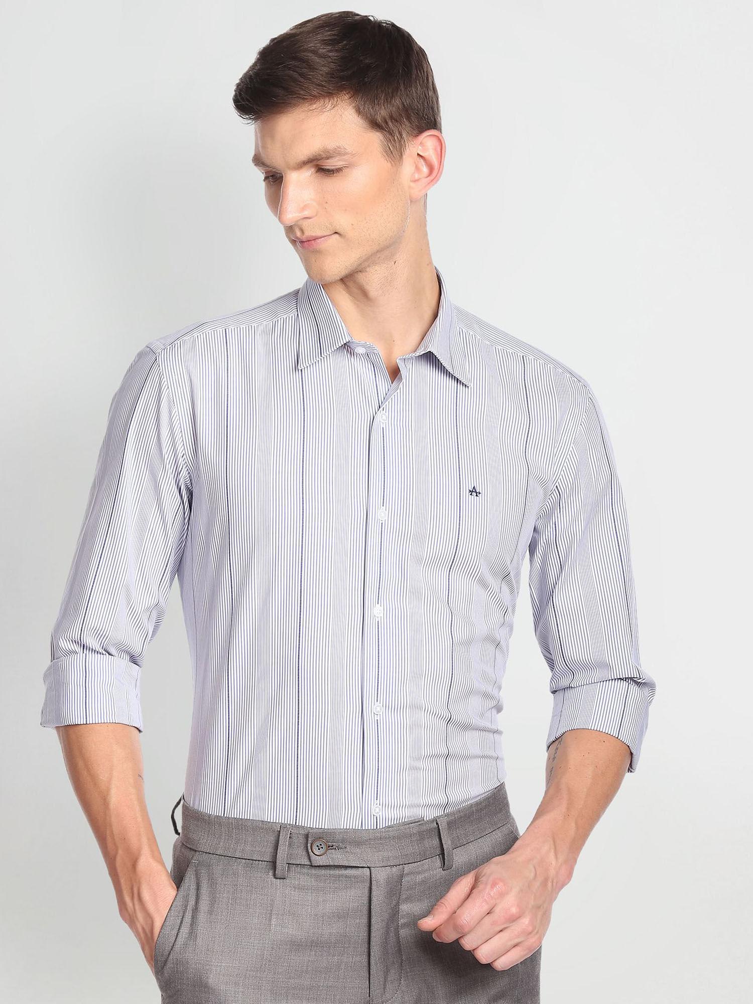 arrow new york vertical stripe cotton formal shirt