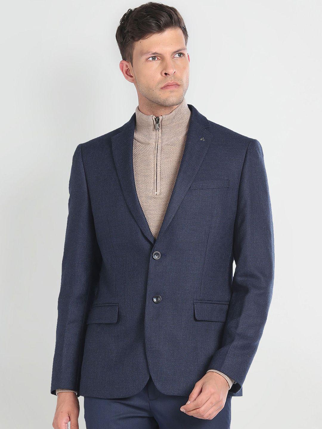 arrow patterned notched lapel long sleeves single breasted blazers