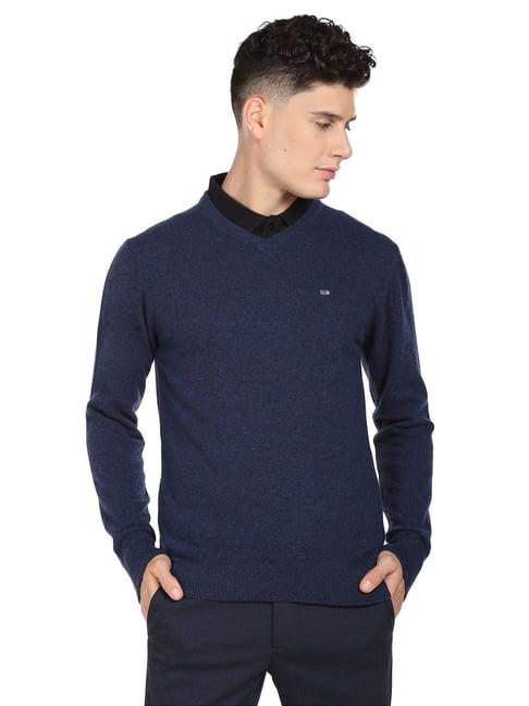 arrow sport blue regular fit sweater