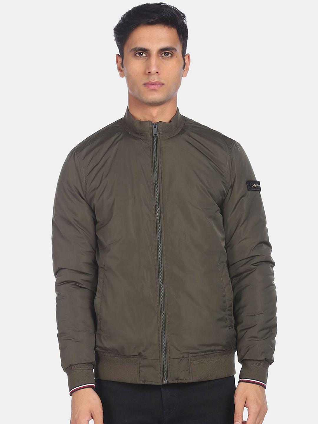 arrow sport men green bomber jacket