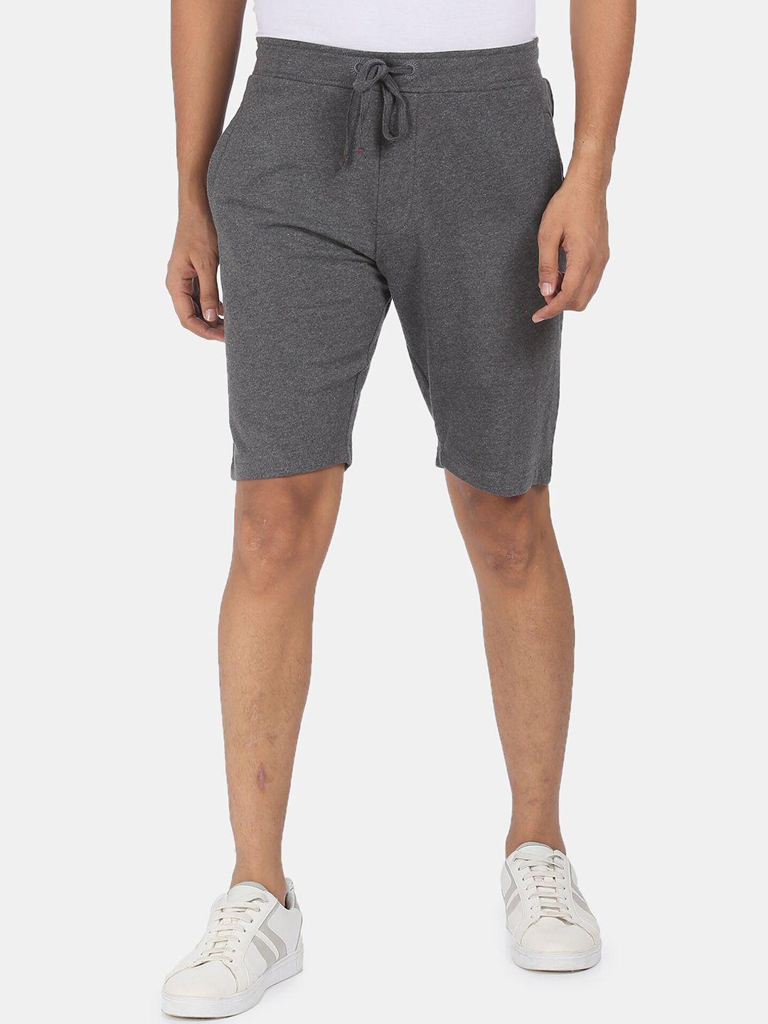 arrow sport men grey solid regular shorts