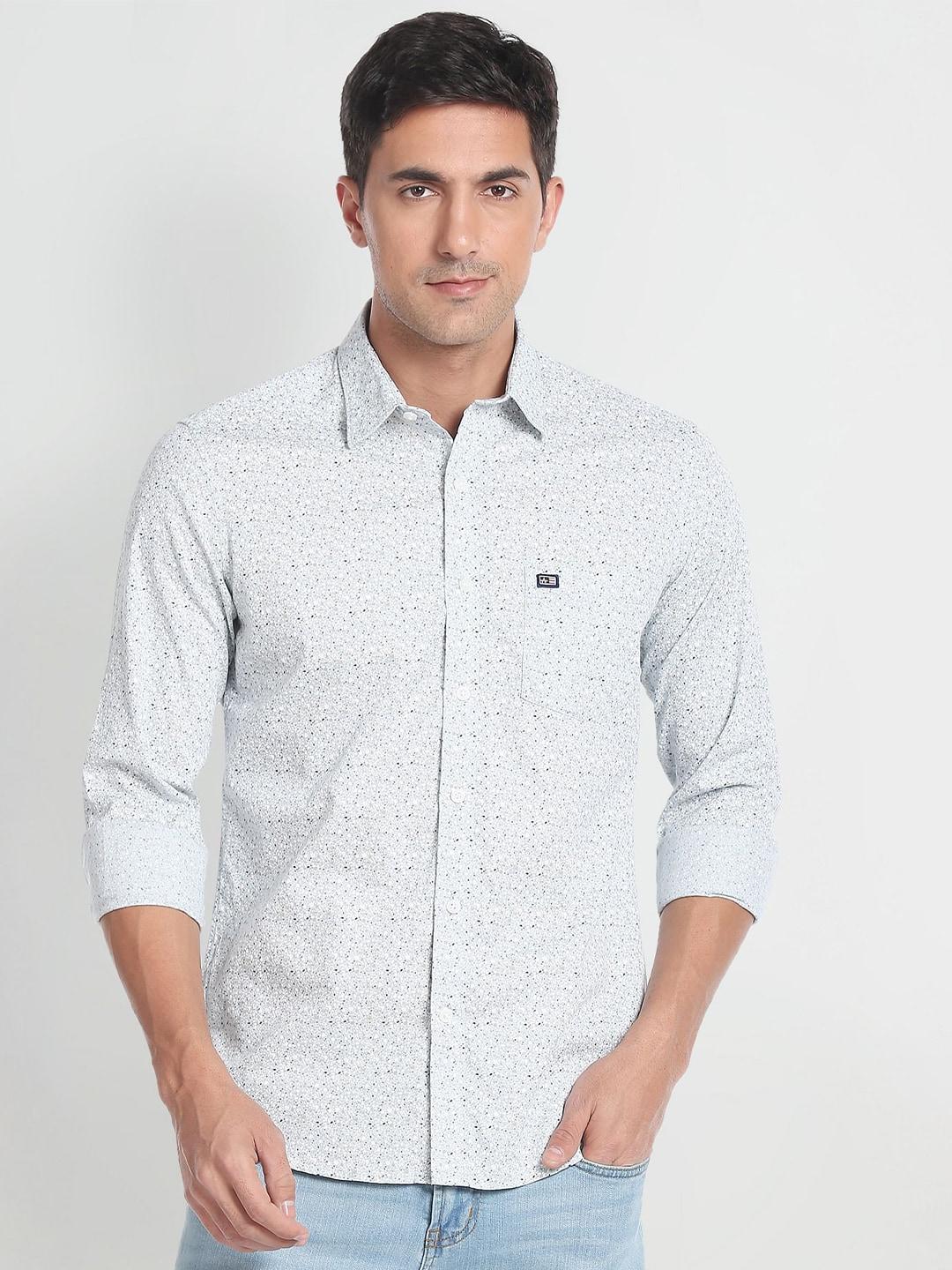 arrow sport men pure cotton slim fit opaque printed casual shirt