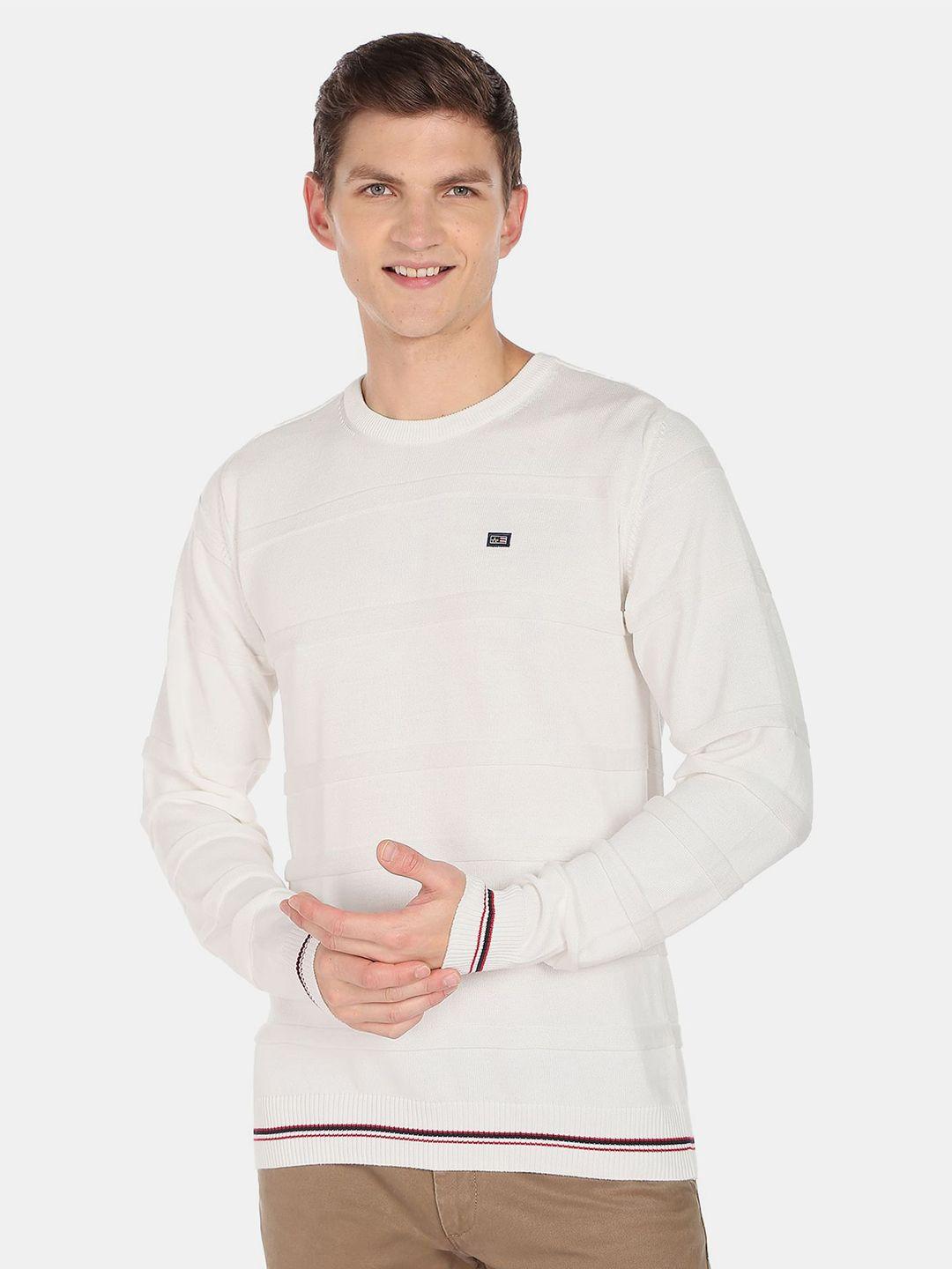 arrow sport men solid round neck long sleeves pullover