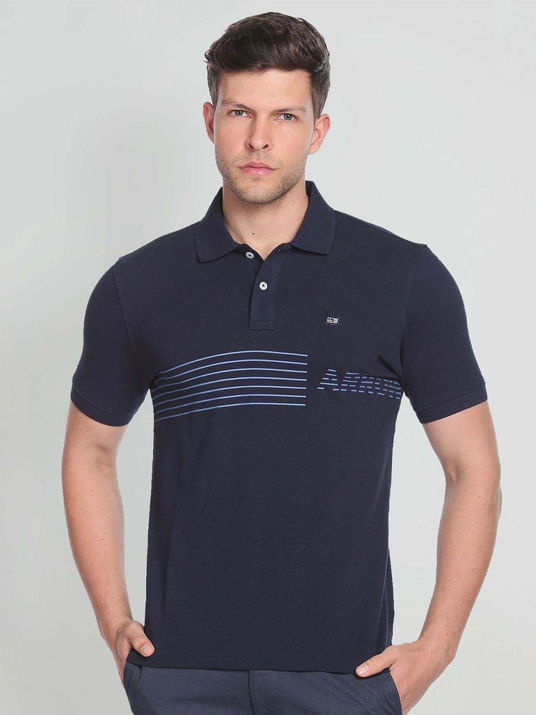 arrow sport men striped polo collar cotton t-shirt