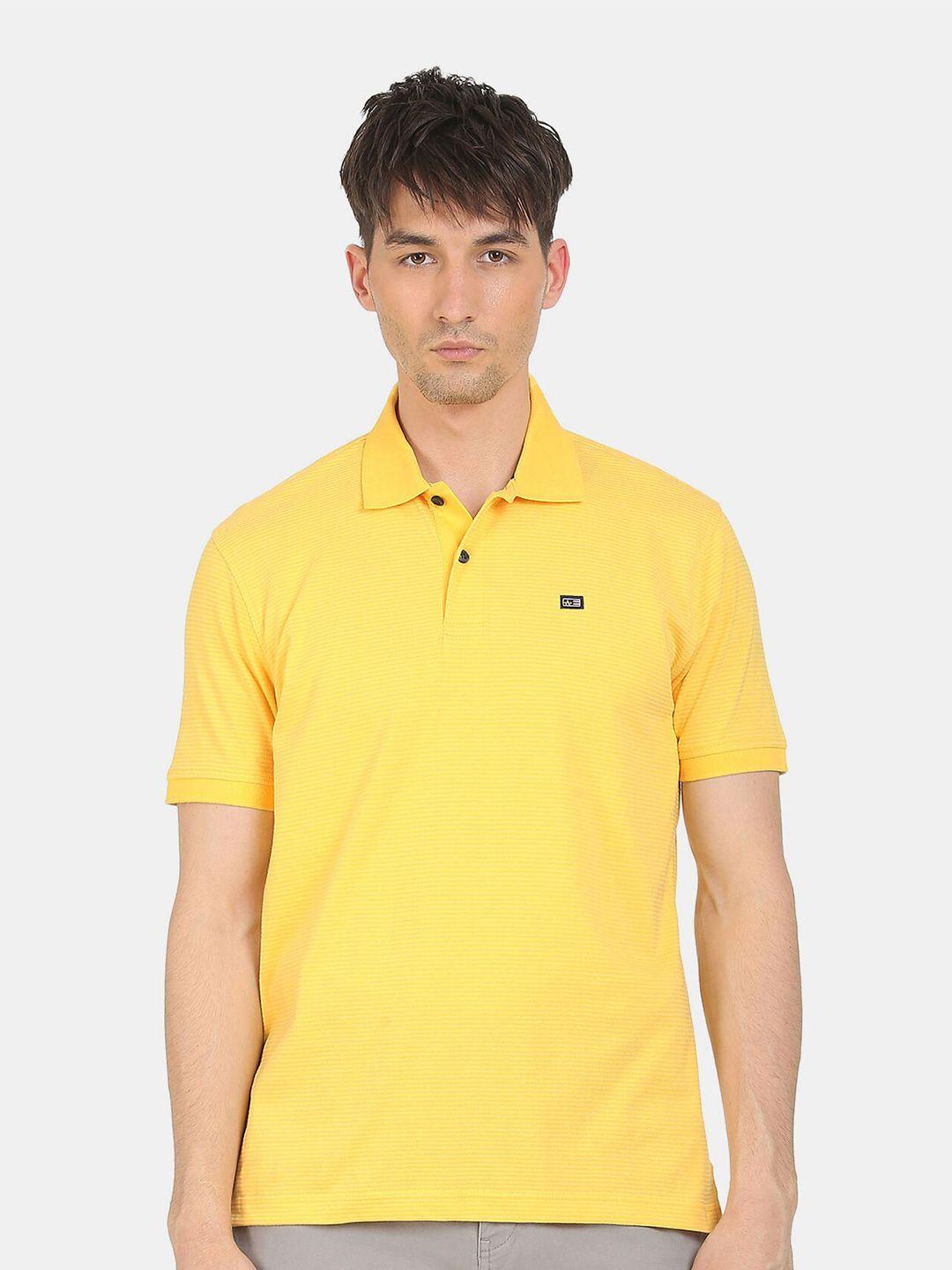 arrow sport men yellow polo collar t-shirt