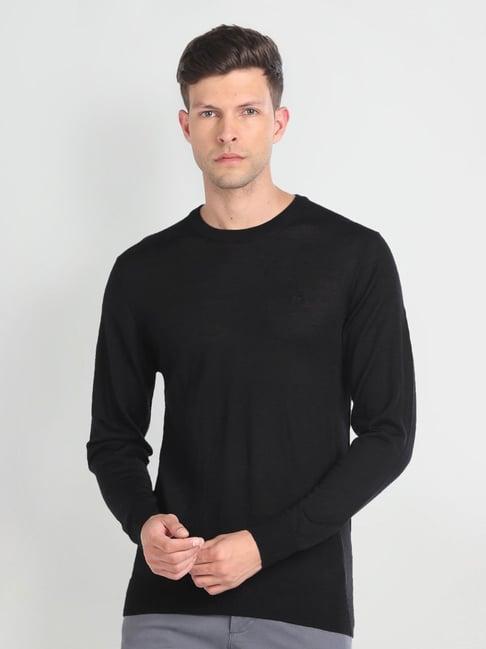 arrow black regular fit sweater