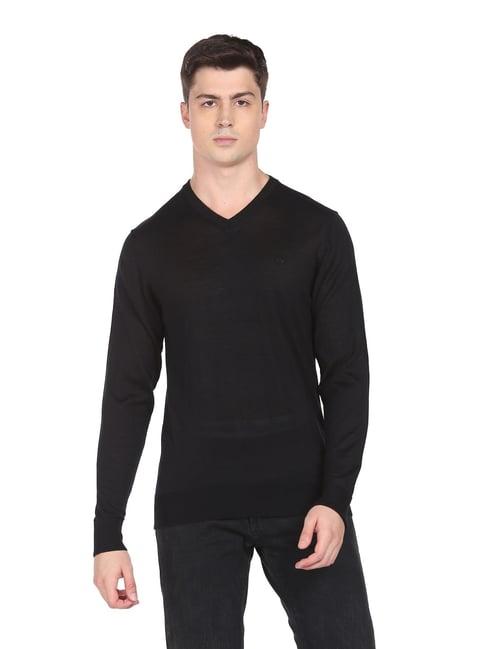 arrow black regular fit sweater