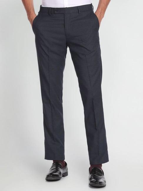 arrow blue regular fit trousers