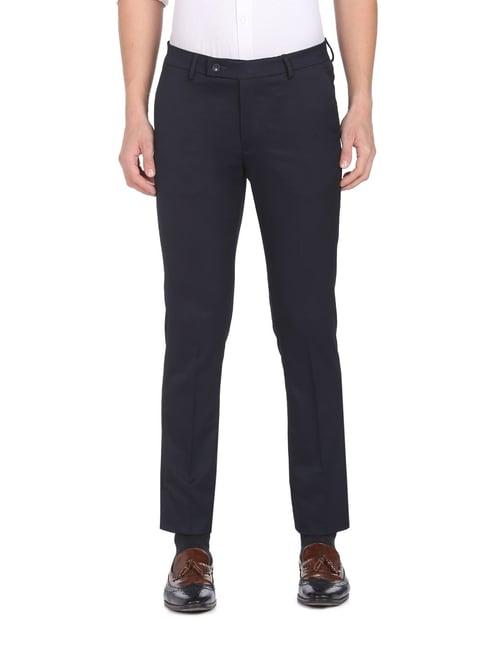 arrow blue regular fit trousers