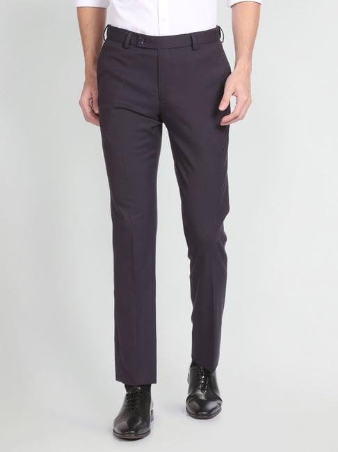 arrow dark red regular fit trousers