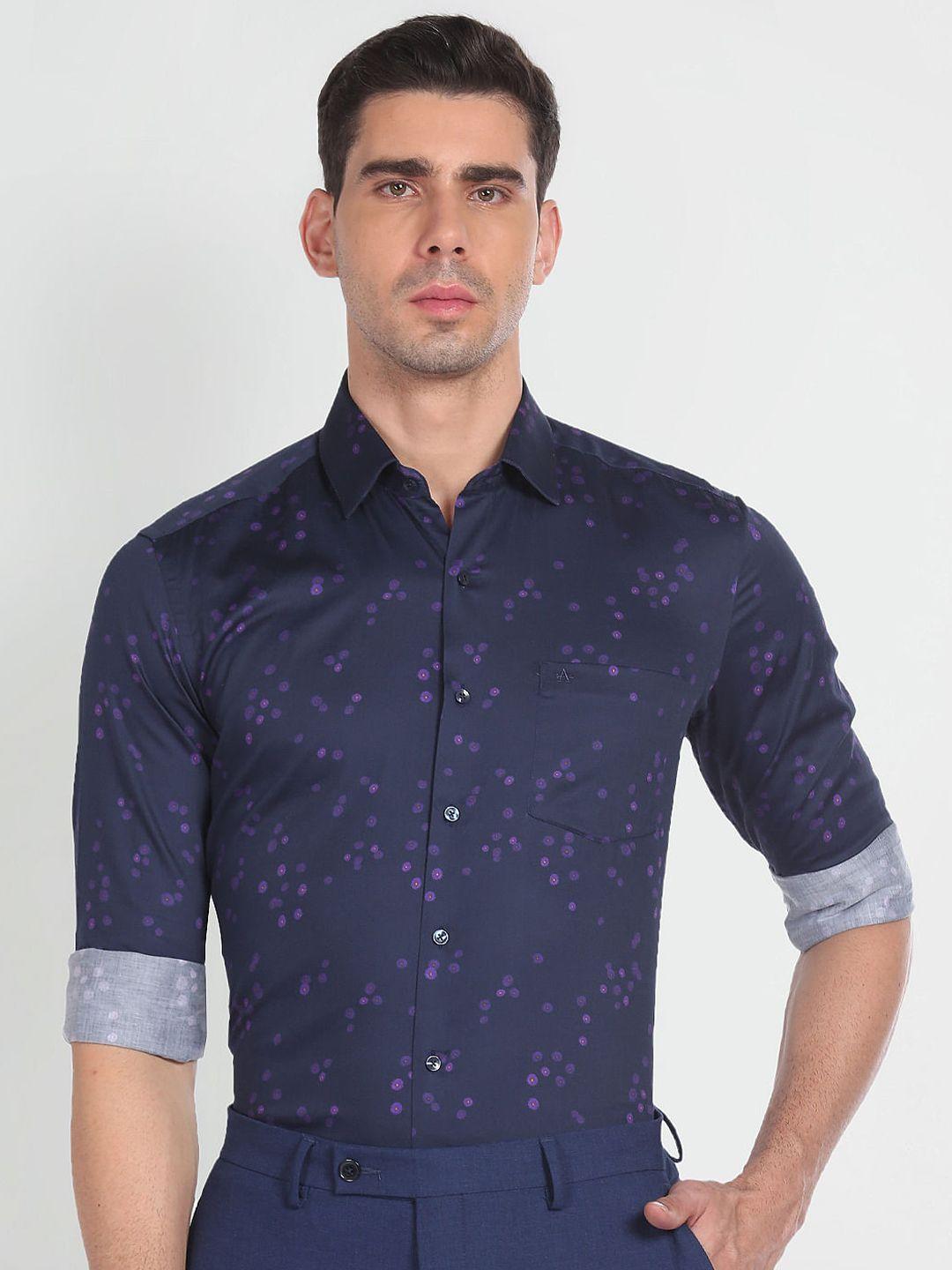 arrow floral printed pure cotton formal shirt