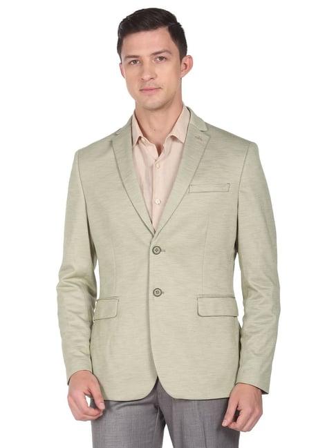 arrow green slim fit blazer