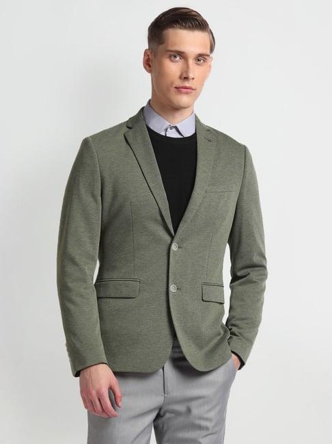 arrow green slim fit blazer