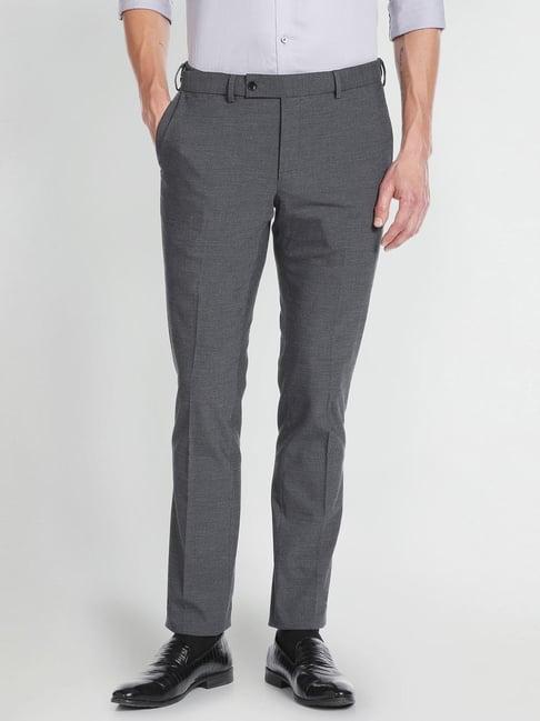 arrow grey regular fit trousers