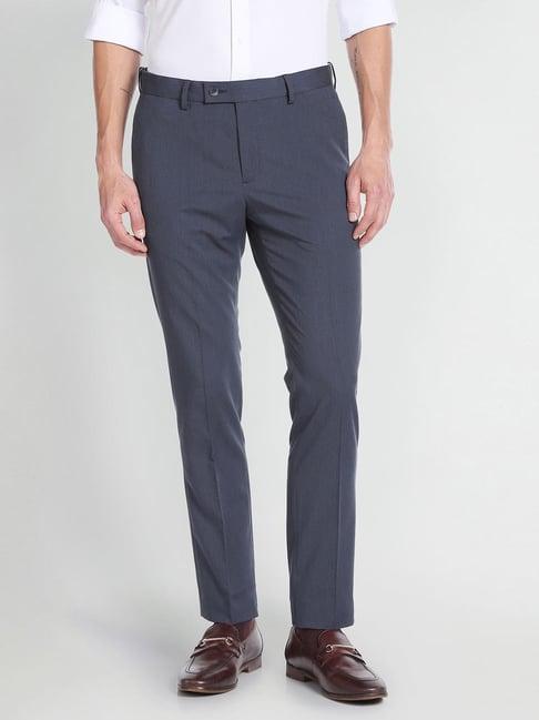 arrow grey regular fit trousers