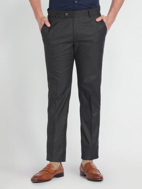 arrow grey regular fit trousers