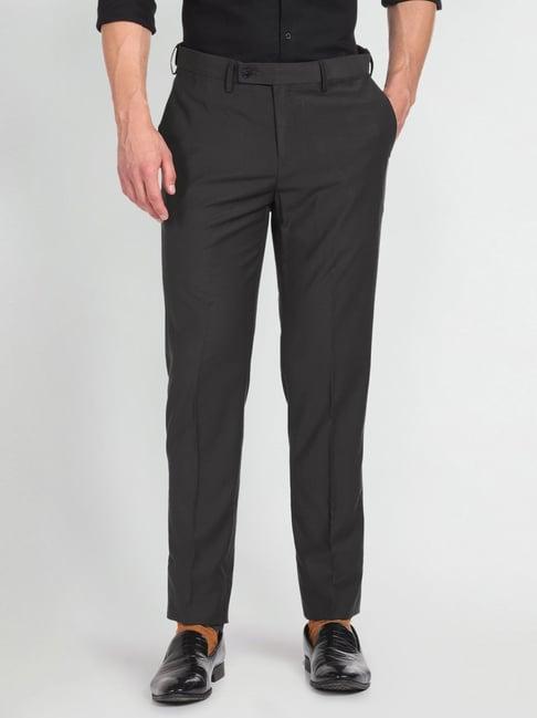 arrow grey regular fit trousers