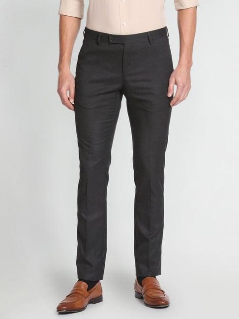 arrow grey regular fit trousers