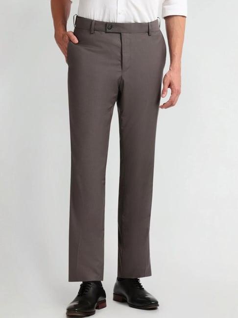 arrow grey slim fit trousers