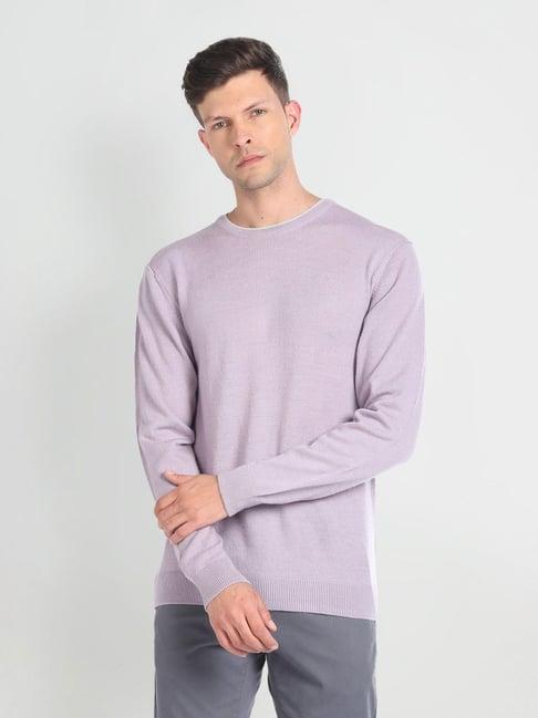 arrow lavender regular fit sweater