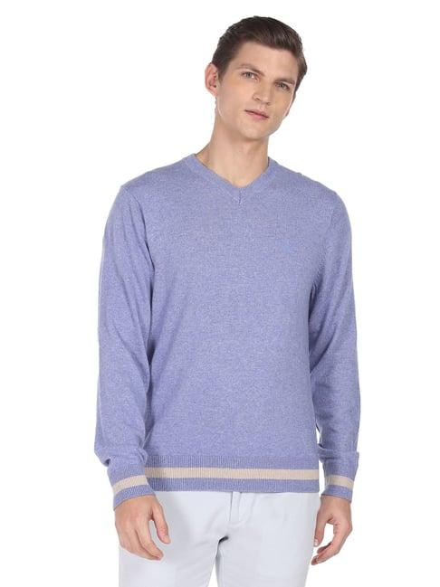 arrow light purple regular fit sweater