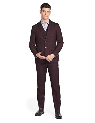 arrow men's polyester reversible waistcoat regular fit suit (arafsu5519_burgundy