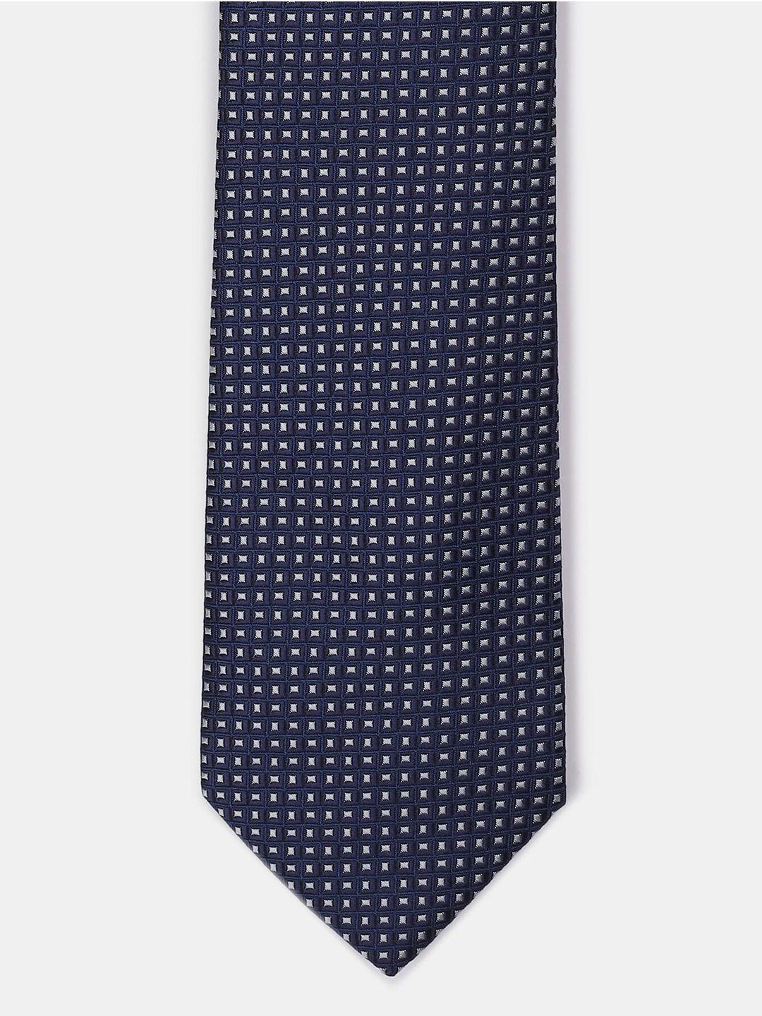 arrow men blue & white woven design broad tie