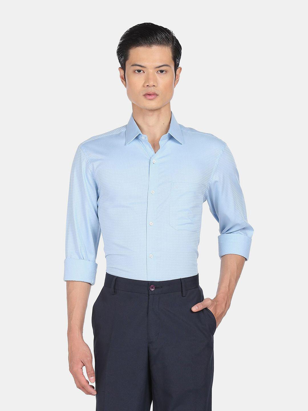 arrow men blue formal shirt