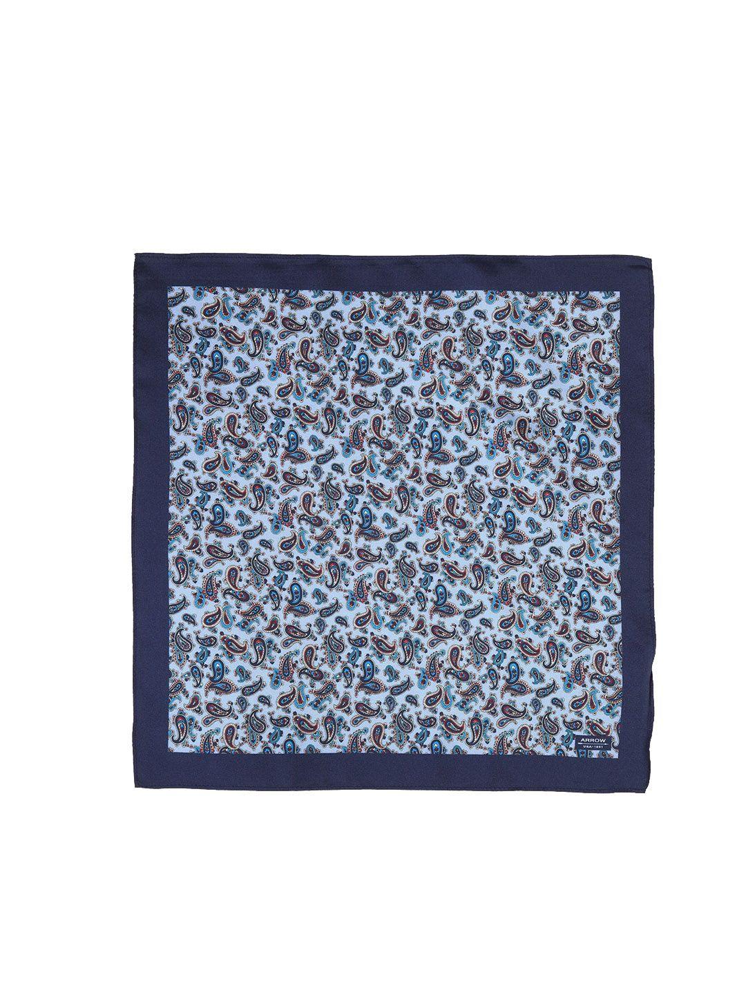 arrow men blue paisley printed pocket square