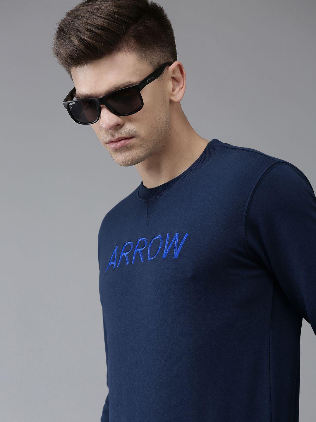 arrow men blue regular fit sweatshirt